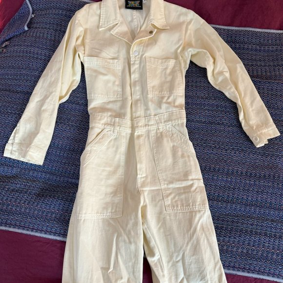 NWOT Big Bug Press Everyday Jumpsuit in Vintage Tee Off-White - Picture 2 of 3